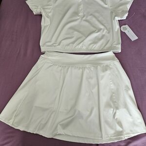 Yogalicious Cream Skirt Set